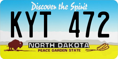 ND license plate KYT472