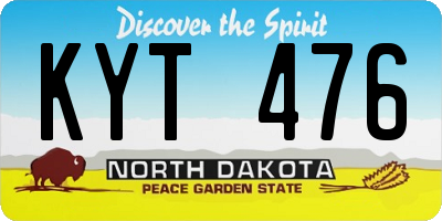 ND license plate KYT476