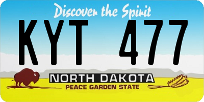ND license plate KYT477