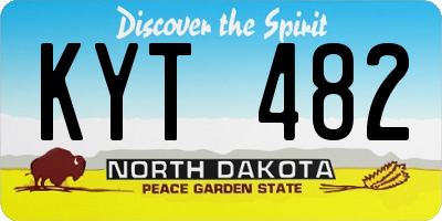 ND license plate KYT482
