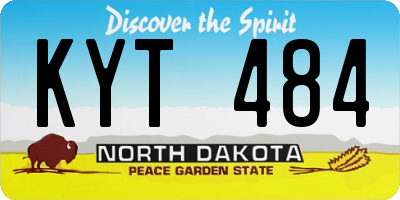 ND license plate KYT484
