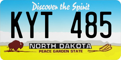 ND license plate KYT485