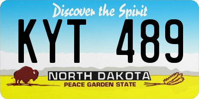 ND license plate KYT489