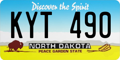 ND license plate KYT490
