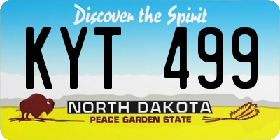 ND license plate KYT499