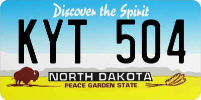 ND license plate KYT504
