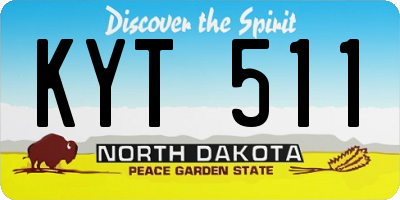 ND license plate KYT511