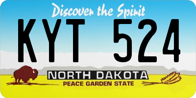 ND license plate KYT524