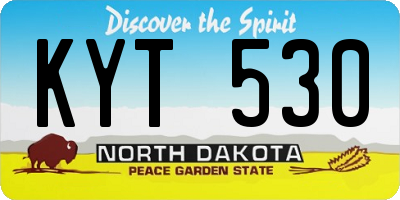 ND license plate KYT530