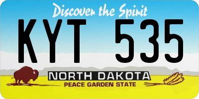 ND license plate KYT535