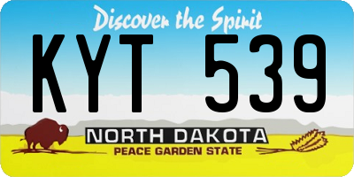 ND license plate KYT539