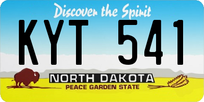 ND license plate KYT541