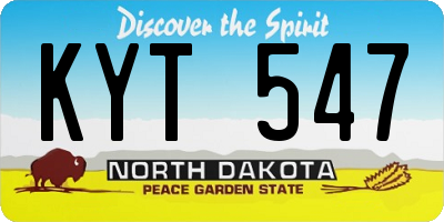 ND license plate KYT547