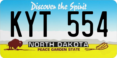 ND license plate KYT554