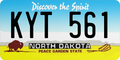 ND license plate KYT561