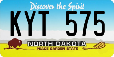 ND license plate KYT575
