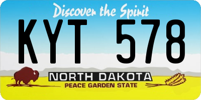 ND license plate KYT578