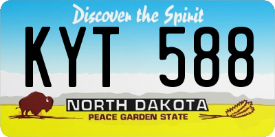 ND license plate KYT588