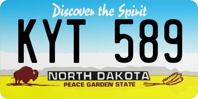 ND license plate KYT589