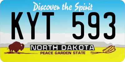 ND license plate KYT593