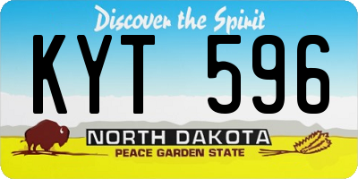 ND license plate KYT596
