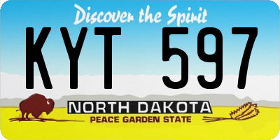 ND license plate KYT597