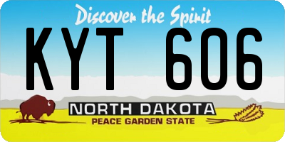 ND license plate KYT606