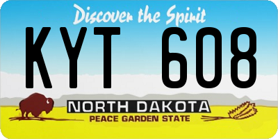 ND license plate KYT608