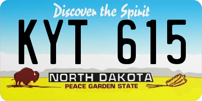 ND license plate KYT615