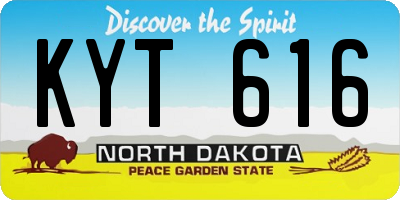 ND license plate KYT616
