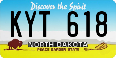 ND license plate KYT618