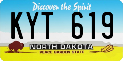 ND license plate KYT619