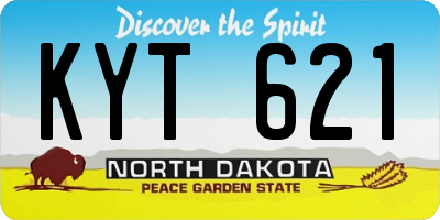 ND license plate KYT621