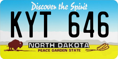 ND license plate KYT646