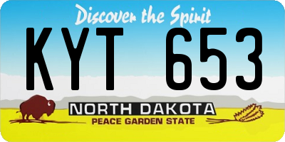 ND license plate KYT653