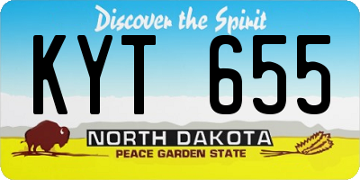 ND license plate KYT655