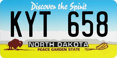 ND license plate KYT658