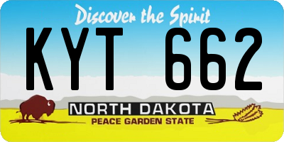 ND license plate KYT662