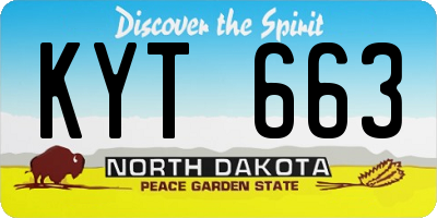 ND license plate KYT663