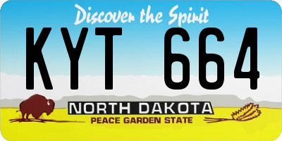 ND license plate KYT664