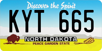 ND license plate KYT665