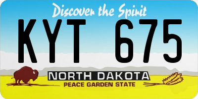 ND license plate KYT675