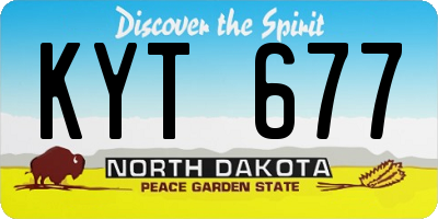 ND license plate KYT677