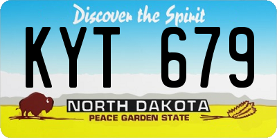 ND license plate KYT679