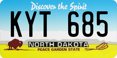 ND license plate KYT685