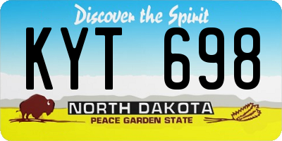 ND license plate KYT698