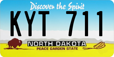 ND license plate KYT711