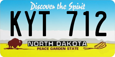 ND license plate KYT712
