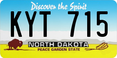 ND license plate KYT715