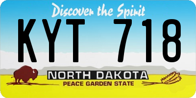 ND license plate KYT718
